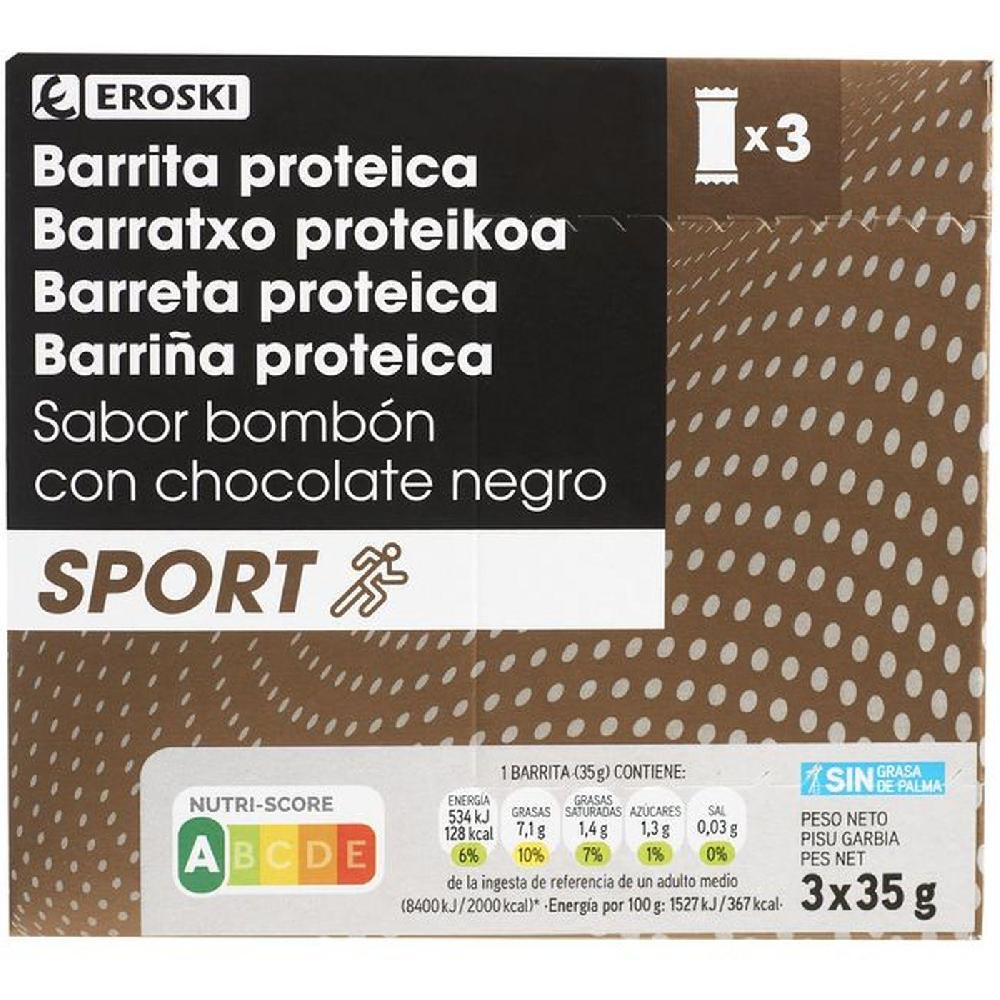 Eroski Barrita proteica sabor bombón low sugar EROSKI caja 105 g