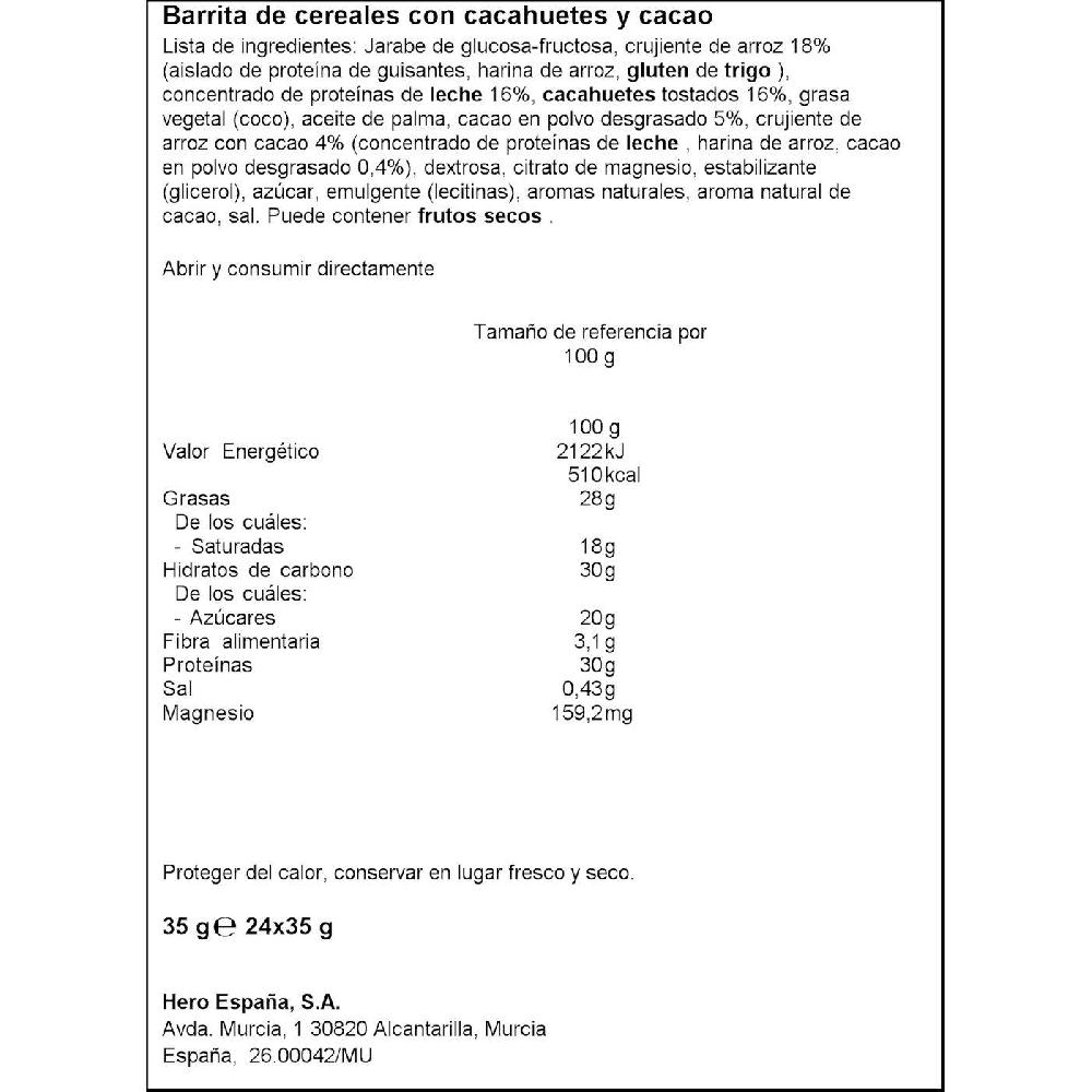 Eroski Barrita Proteína De Chocolate CORNY 1 Ud 35 G