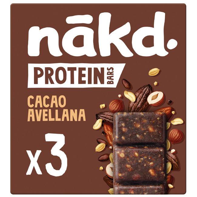 Eroski Barritas protein cacao avellanas NAKD pack 3x45 g