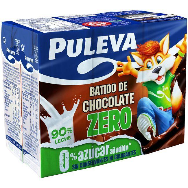Eroski Batido de cacao 0% azúcar añadido PULEVA brik 6x200 ml