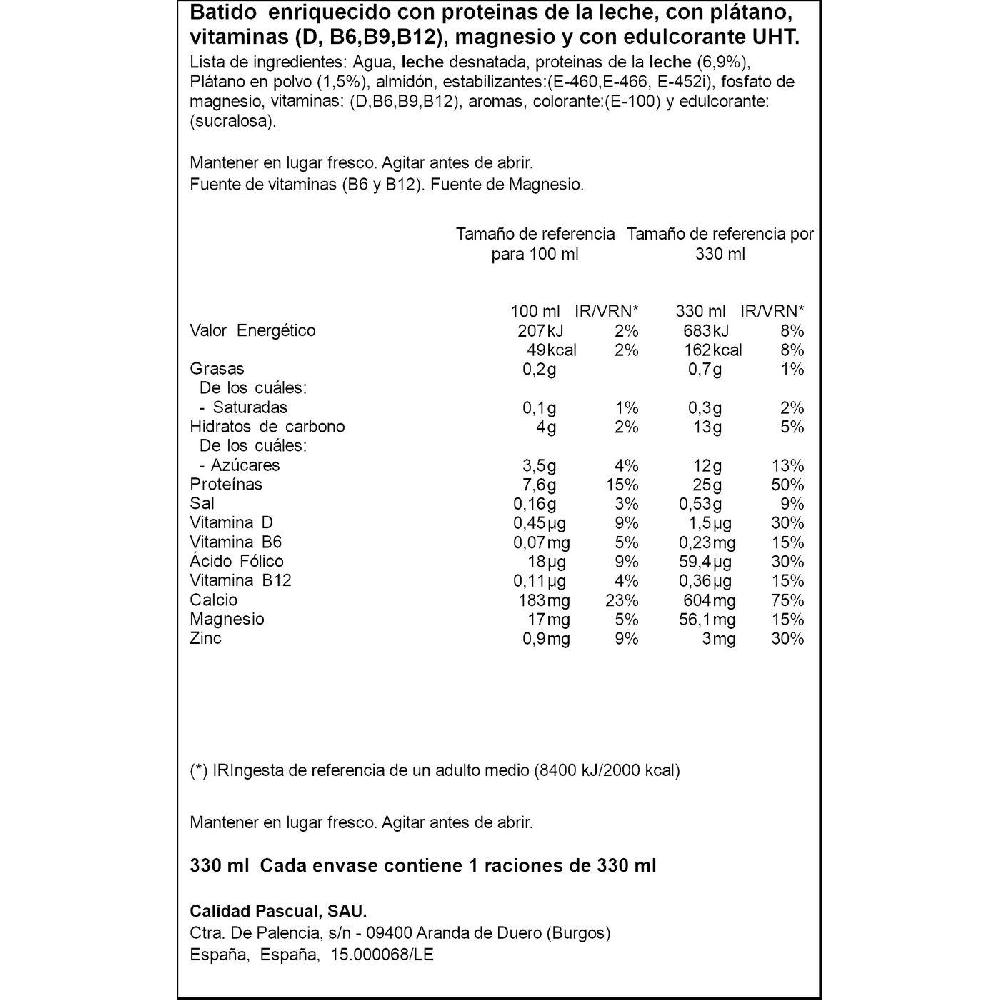 Eroski Batido Proteico Life De Plátano Y Cacahuete DINAMIC Brik 330 Ml