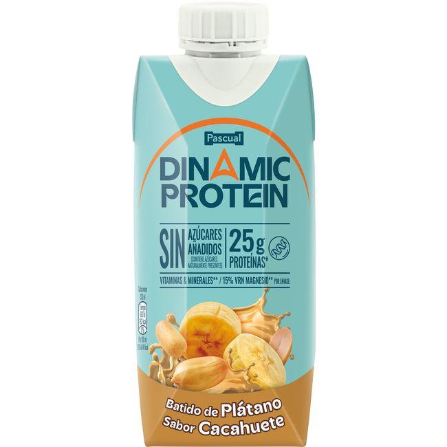 Eroski Batido proteico life de plátano y cacahuete DINAMIC brik 330 ml
