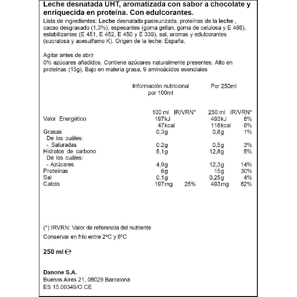 Eroski Batido Proteína De Chocolate YOPRO Brik 250 Ml