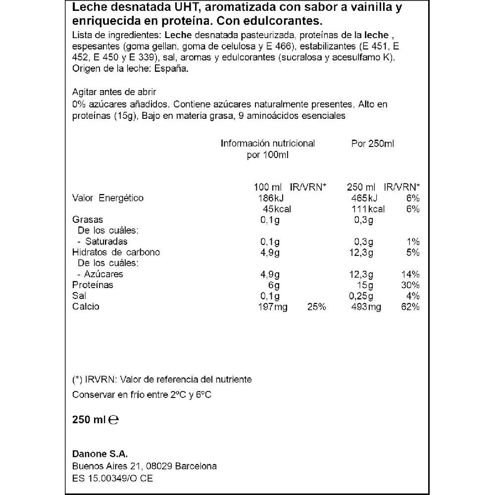 Eroski Batido Proteína De Vainilla YOPRO Brik 250 Ml