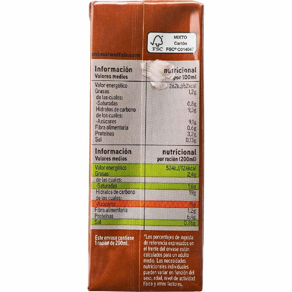 Eroski Batido Sabor Chocolate 95% Leche EROSKI Pack 6x200 Ml