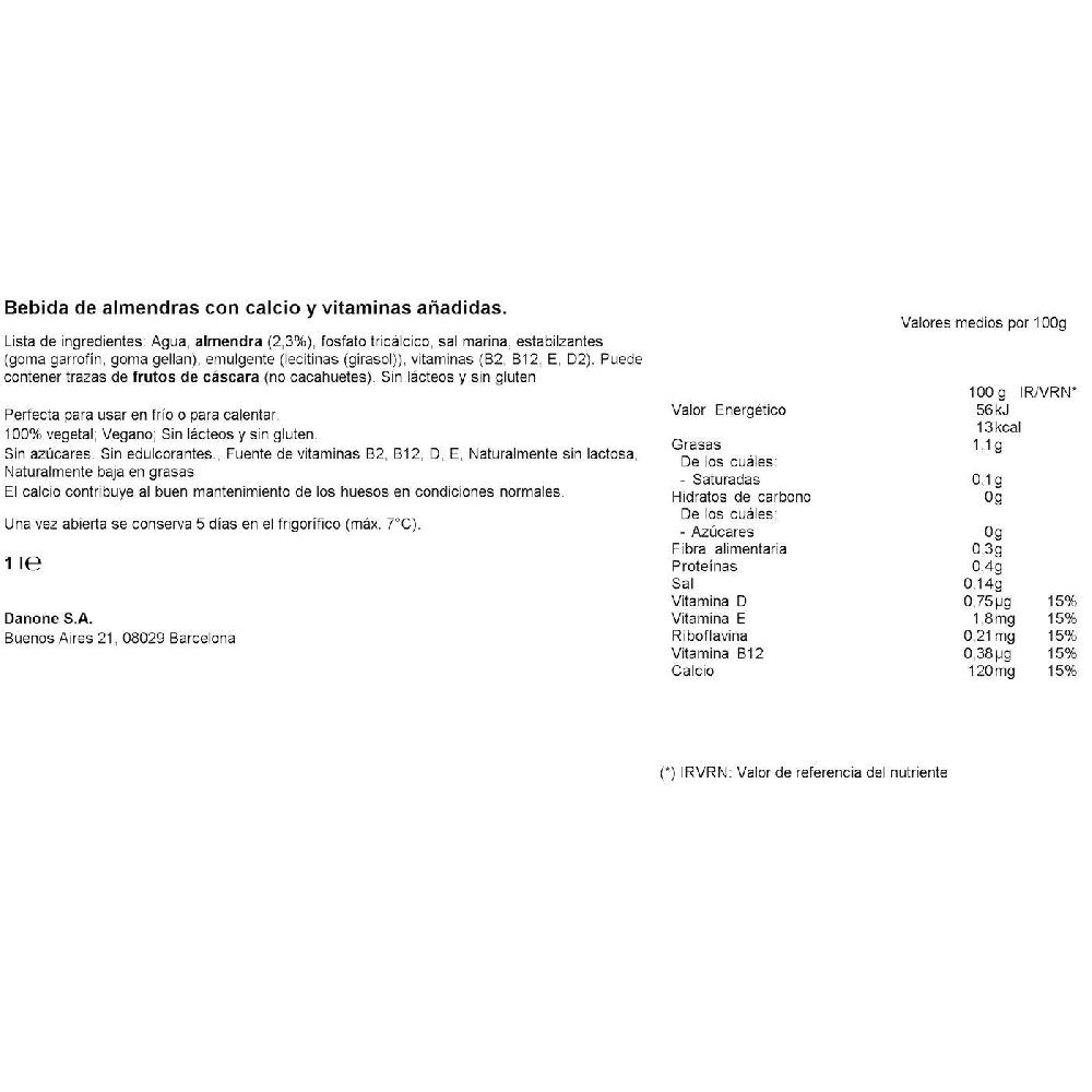 Eroski Bebida De Almendras Sin Azúcar ALPRO Brik 1 Litro