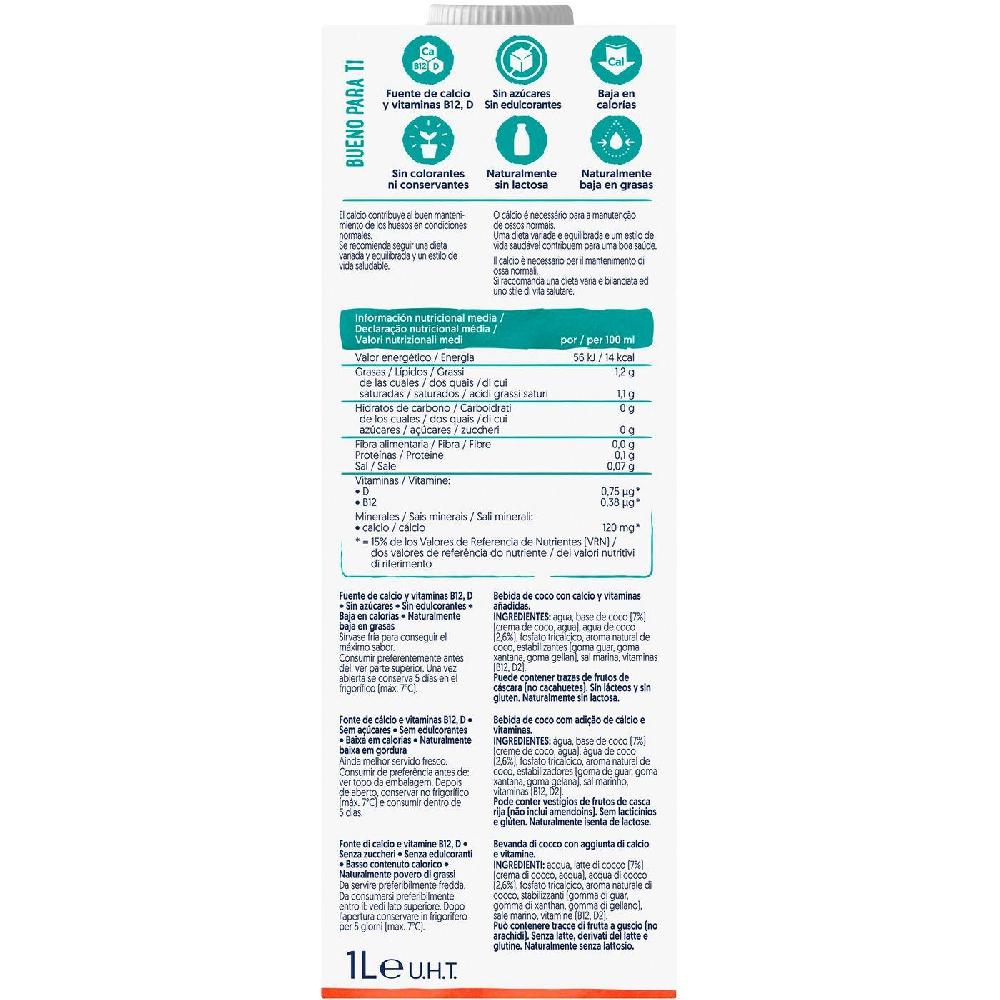 Eroski Bebida De Coco Sin Azúcares Añadidos ALPRO Brik 1 Litro