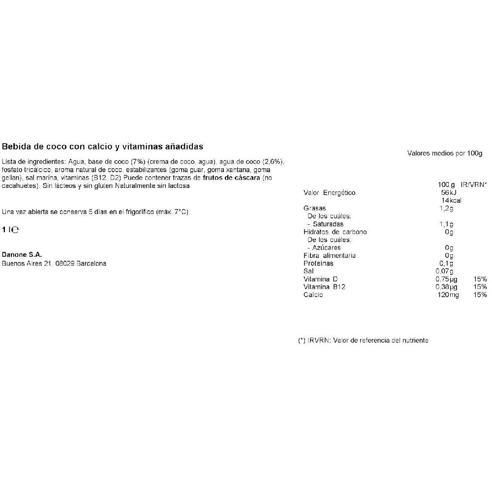 Eroski Bebida De Coco Sin Azúcares Añadidos ALPRO Brik 1 Litro
