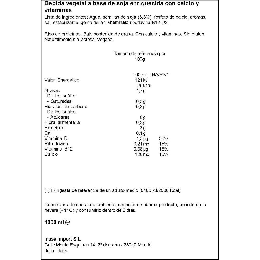 Eroski Bebida De Soja 0% Azúcar VALSOIA Brik 1 Litro
