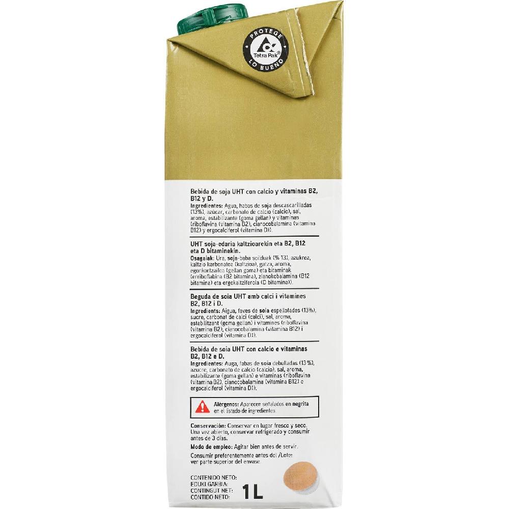 Eroski Bebida De Soja Con Calcio EROSKI Brik 1 Litro