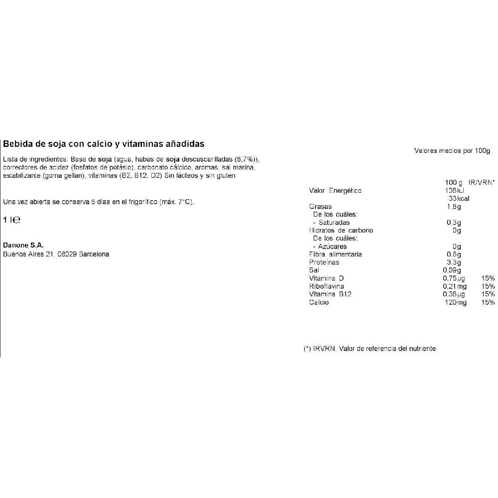 Eroski Bebida De Soja Sin Azucares Añadidos ALPRO Brik 1 Litro