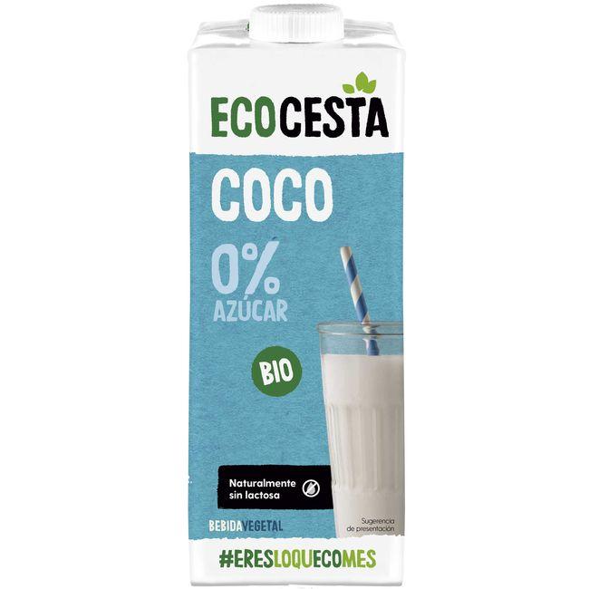 Eroski Bebida vegetal de coco sin azúcar ECOCESTA brik 1 litro