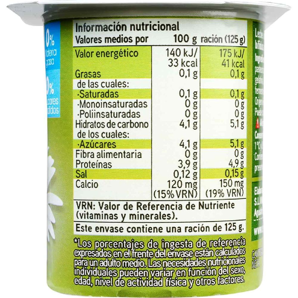 Eroski Bifidus Natural Desnatado EROSKI Pack 6x125 G