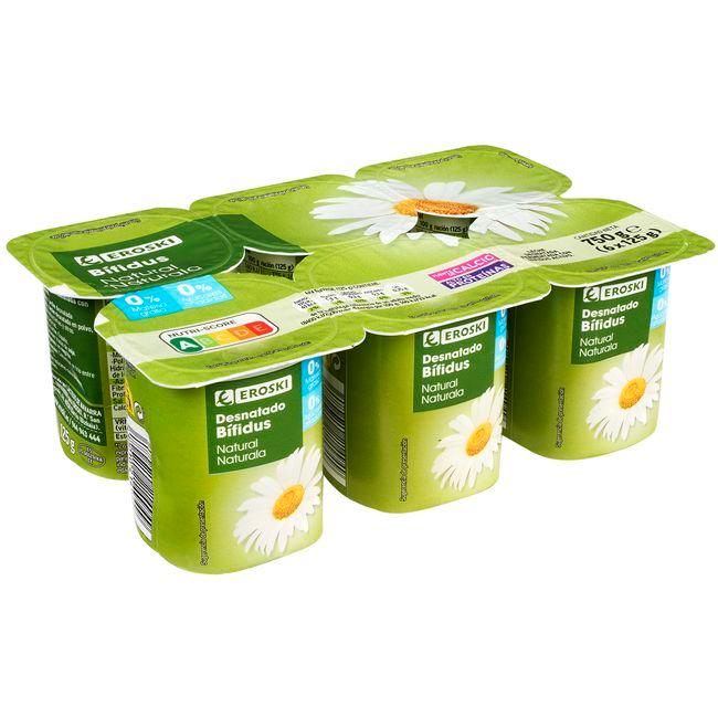 Eroski Bifidus natural desnatado EROSKI pack 6x125 g