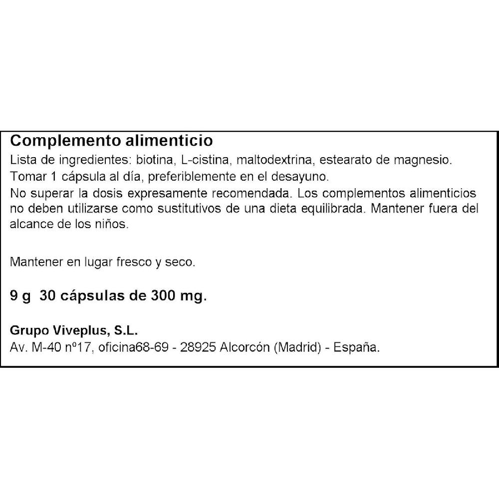 Eroski Biotina Cabello Fuerte VIVE+ Caja 30 Cápsulas