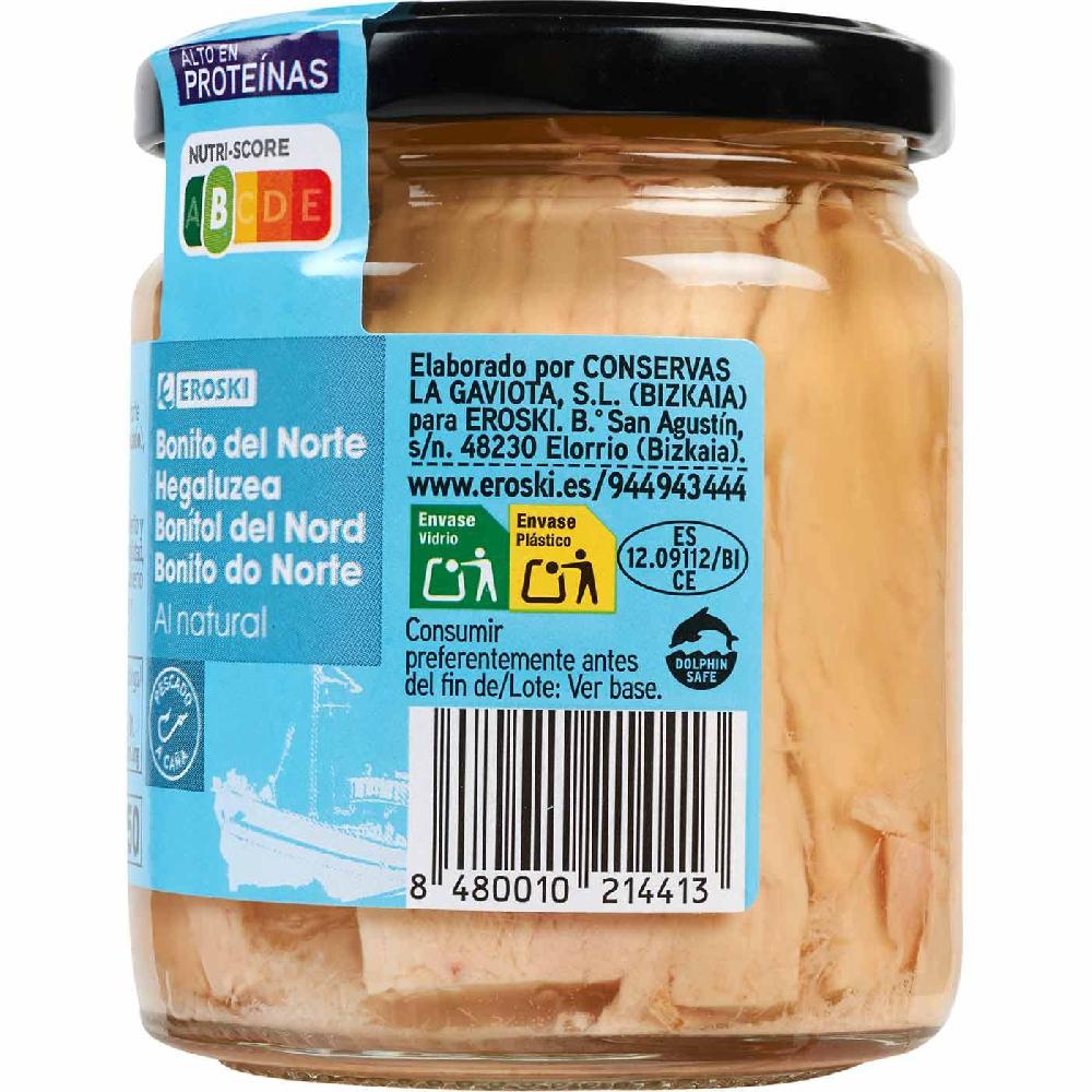 Eroski Bonito Del Norte Al Natural EROSKI Frasco 150 G