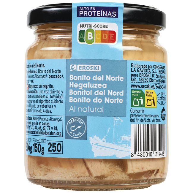 Eroski Bonito del norte al natural EROSKI frasco 150 g