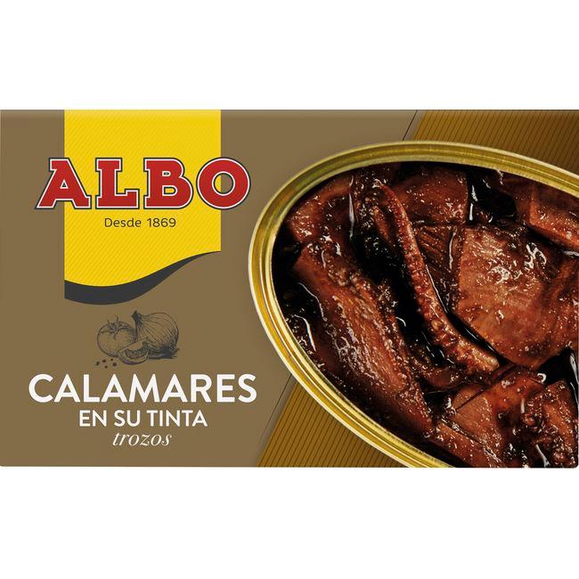 Eroski Calamar en trozos en su tinta ALBO lata 112 g