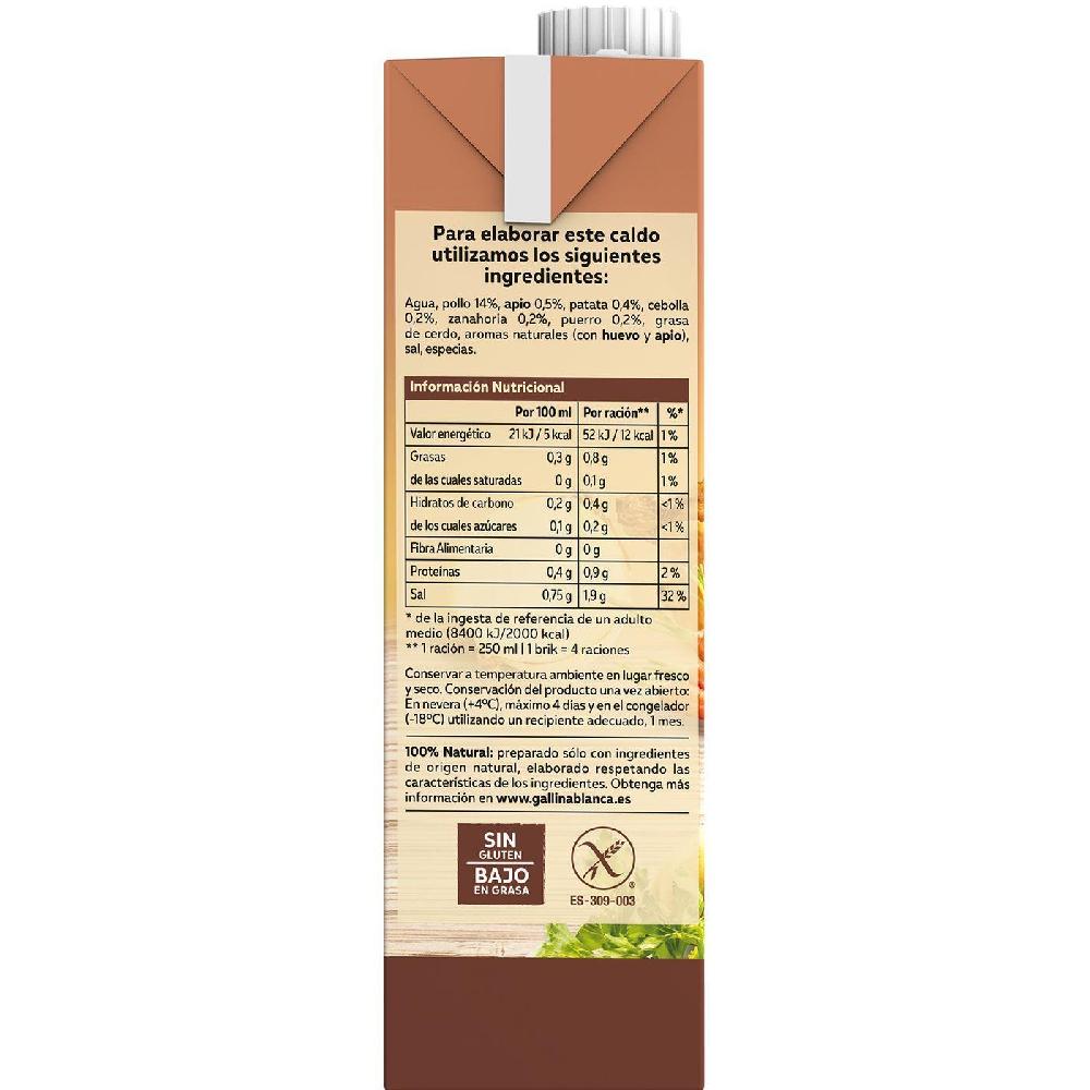 Eroski Caldo Casero De Pollo GALLINA BLANCA Brik 1 Litro