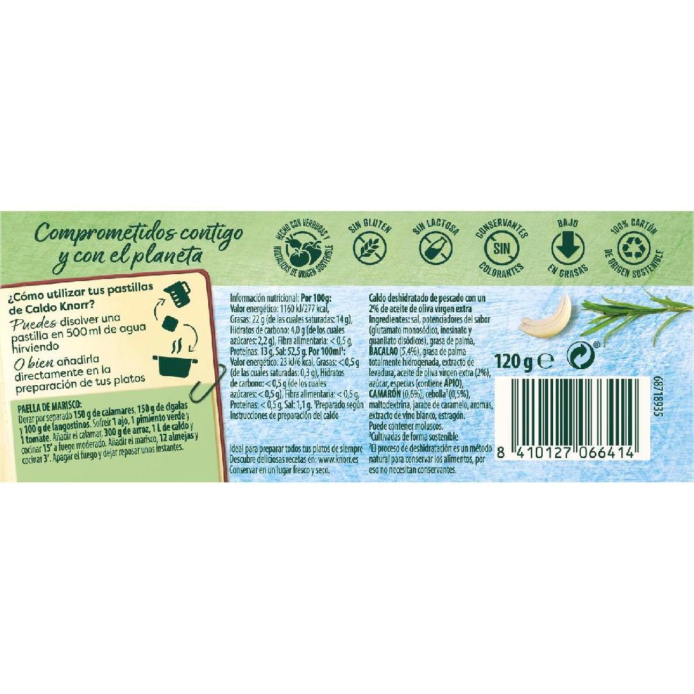 Eroski Caldo De Pescado En Pastillas KNORR 12 Pastillas. Caja 120 G