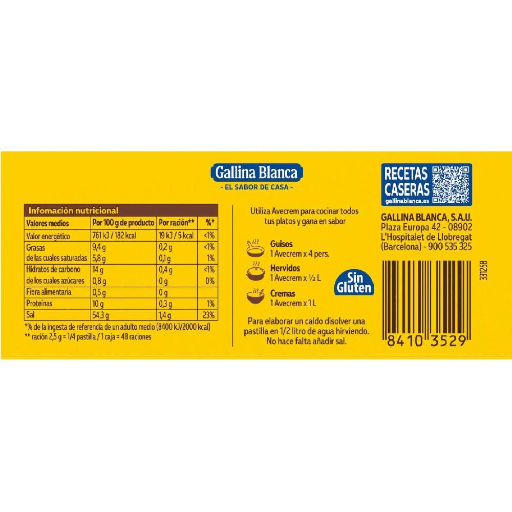 Eroski Caldo De Pollo AVECREM 12 Pastillas Caja 135 G