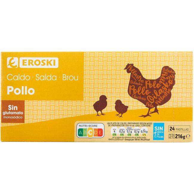 Eroski Caldo de pollo EROSKI 24 pastillas caja 216 g