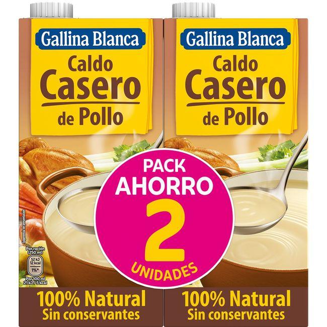 Eroski Caldo de pollo GALLINA BLANCA pack 2x1 litro