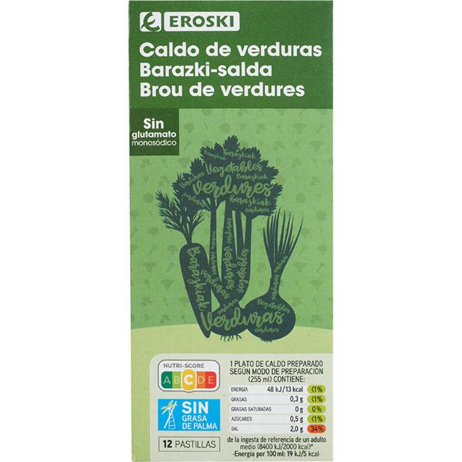 Eroski Caldo de verduras EROSKI 12 pastillas caja 120 g