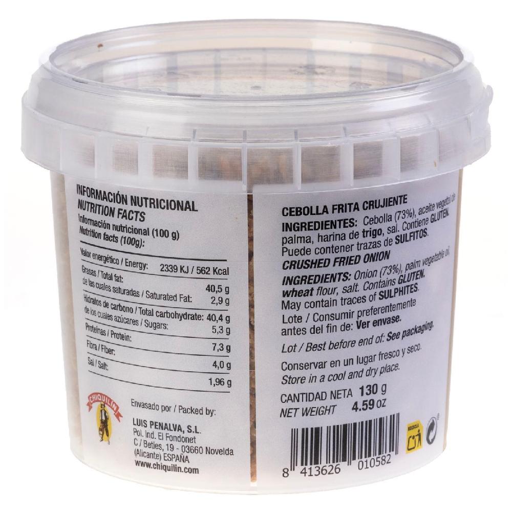 Eroski Cebolla Frita Crujiente CHIQUILÍN Tarrina 130 G