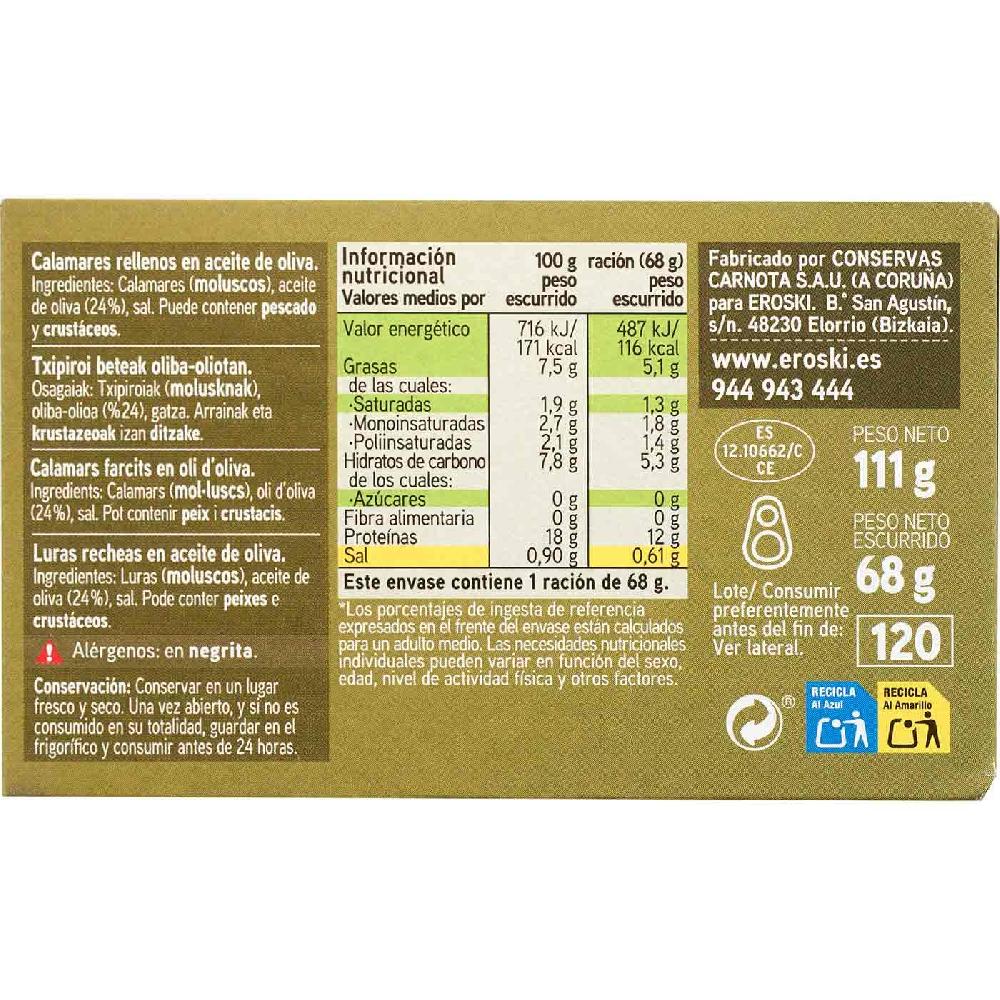 Eroski Chipirón En Aceite De Oliva EROSKI Lata 106 G