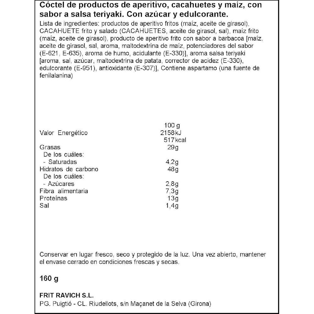 Eroski Cocteleo Xtreme Teriyaki FRIT RAVICH Bolsa 160 G
