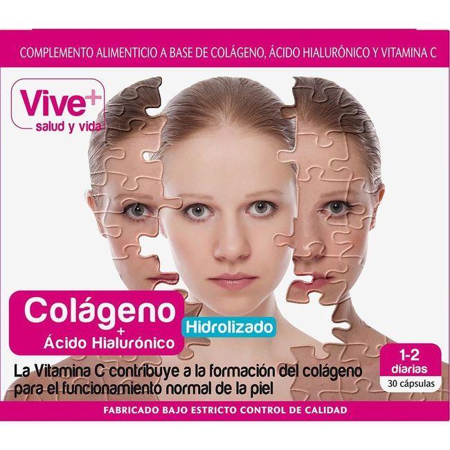 Eroski Colágeno-Ácido hialourónico VIVE+ caja 30 cápsulas