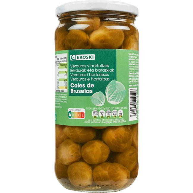 Eroski Coles de Bruselas medianas EROSKI frasco 400 g