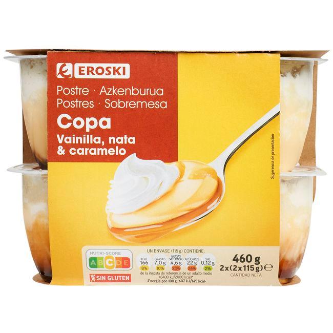 Eroski Copa De Vainilla-nata-caramelo EROSKI Pack 4x115 G