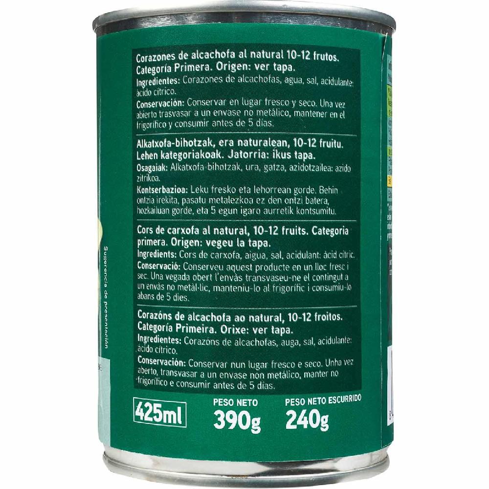 Eroski Corazón Alcachofa Al Natural 10/12 Frutos EROSKI Lata 240 G