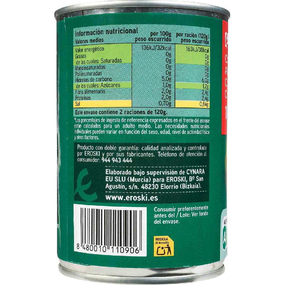 Eroski Corazón Alcachofa Al Natural 10/12 Frutos EROSKI Lata 240 G