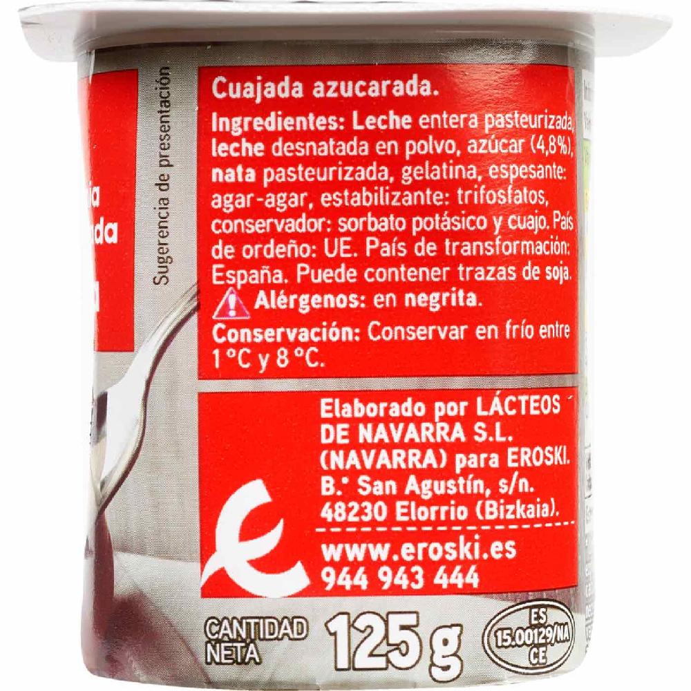Eroski Cuajada Natural Azucarada EROSKI Pack 4x125 G