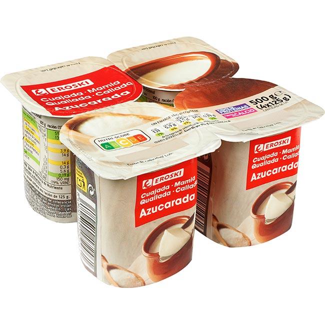 Eroski Cuajada natural azucarada EROSKI pack 4x125 g