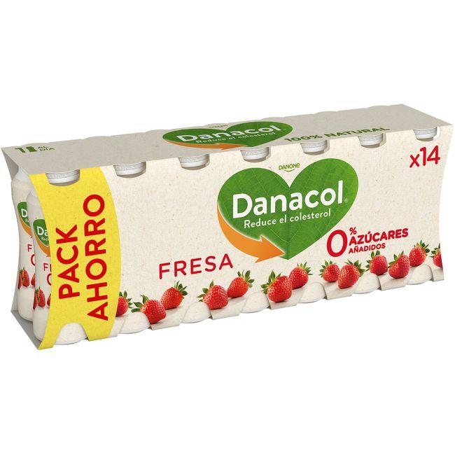 Eroski Danacol para beber sabor fresa DANONE pack 14x100 ml