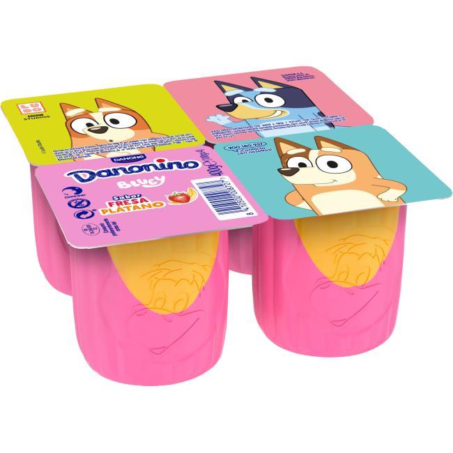 Eroski Danonino Maxi Sabor Fresa-plátano DANONE Pack 4x100 G