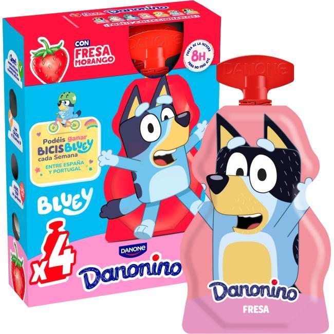 Eroski Danonino para llevar sabor fresa DANONE pack 4x70 g