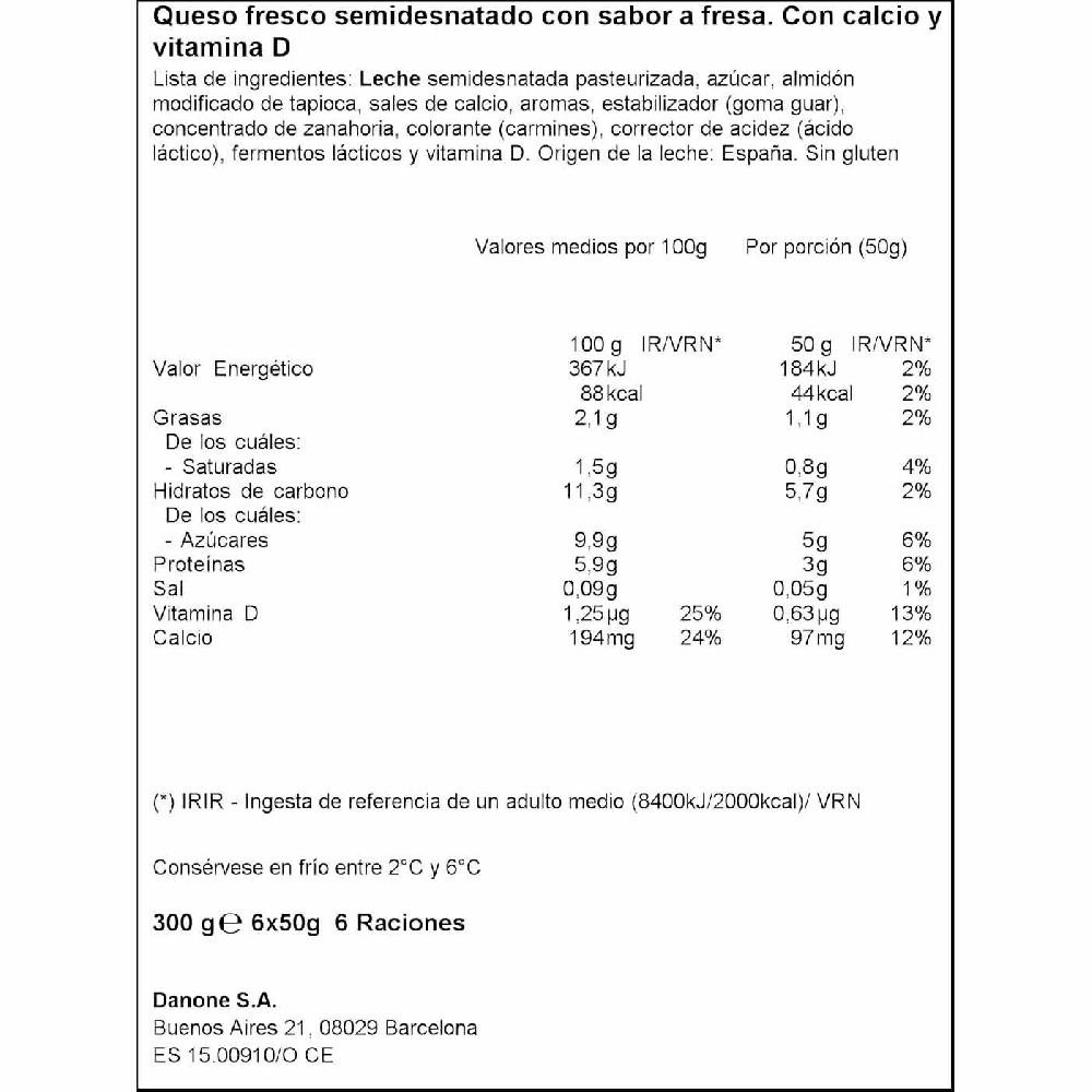 Eroski Danonino Petit Sabor Fresa DANONE Pack 6x50 G