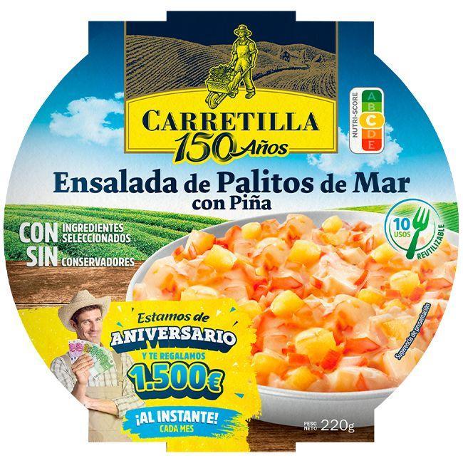 Eroski Ensalada palitos de cangrejo con piña CARRETILLA bold 220 g
