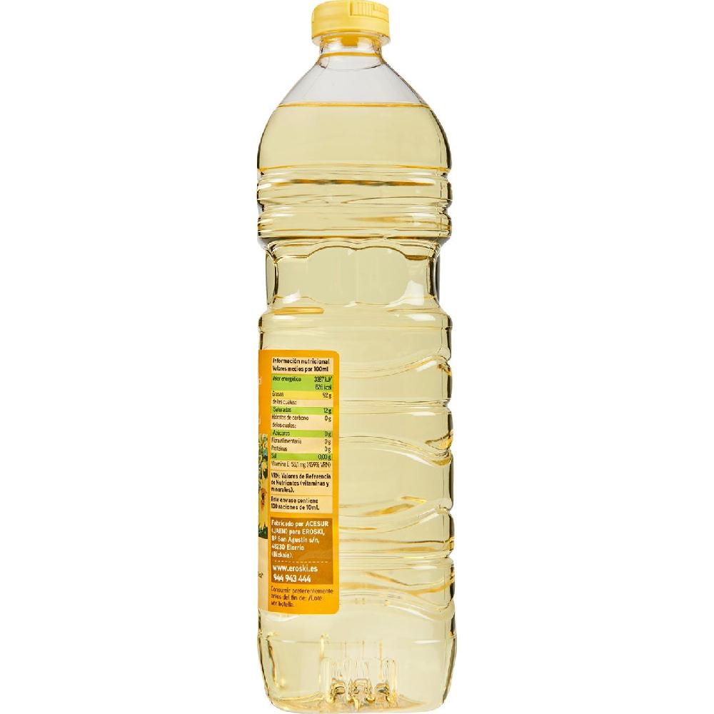 Eroski Aceite De Girasol EROSKI Botella 1 Litro
