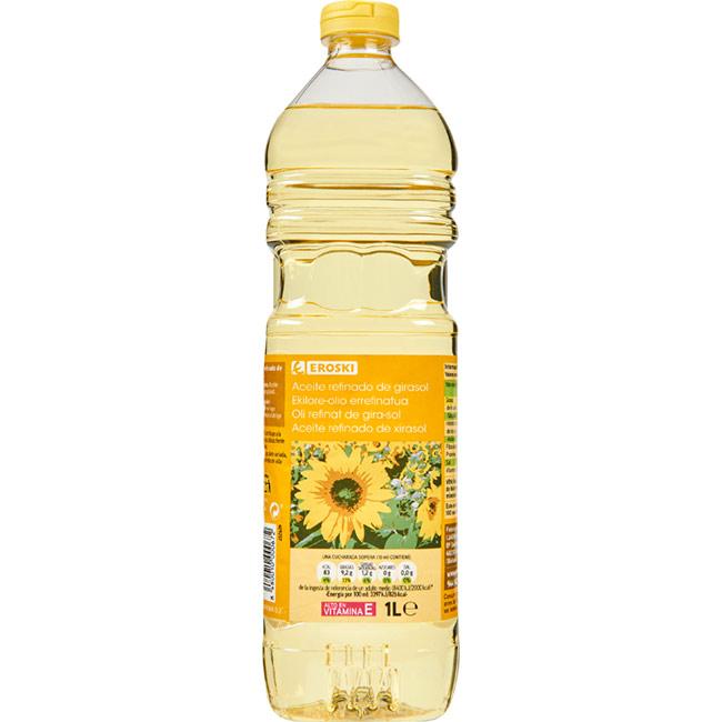 Eroski Aceite de girasol EROSKI botella 1 litro