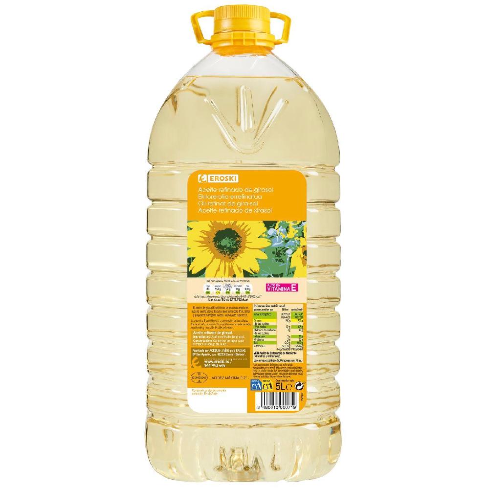 Eroski Aceite de girasol EROSKI garrafa 5 litros