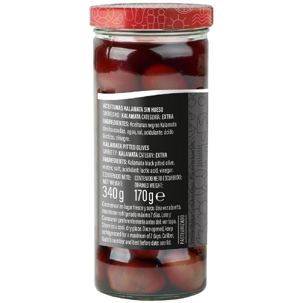Eroski Aceituna Negra Kalamata SERPIS Frasco 340 G