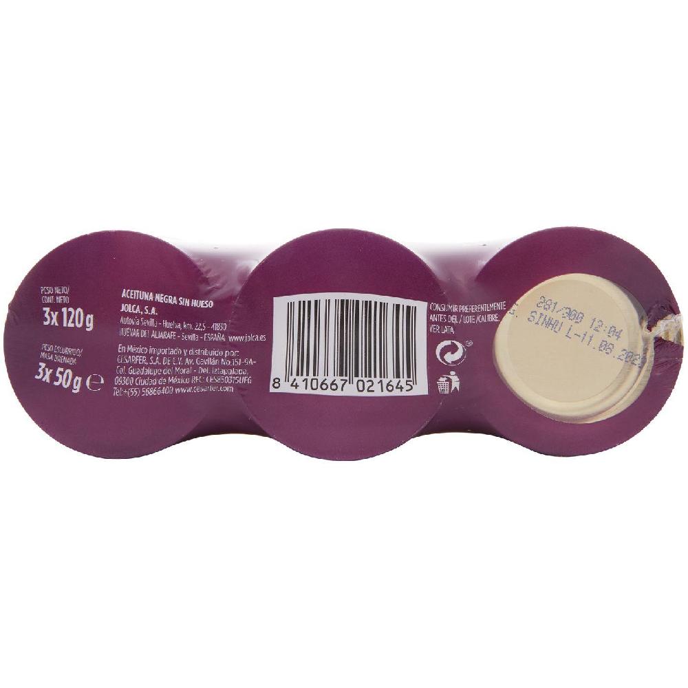 Eroski Aceituna Negra Sin Hueso JOLCA Pack 3x50 G