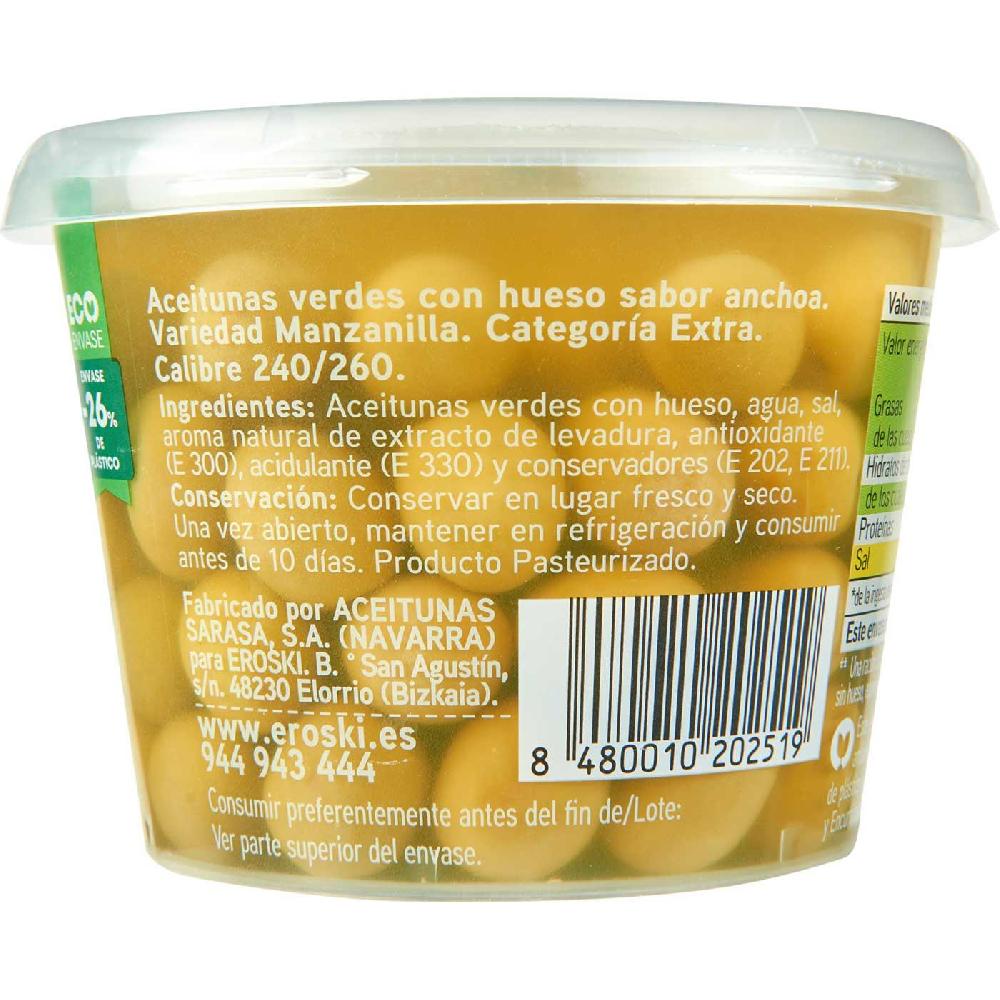 Eroski Aceituna Sabor Anchoa EROSKI Cubeta 300 G