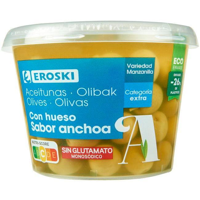 Eroski Aceituna sabor anchoa EROSKI cubeta 300 g